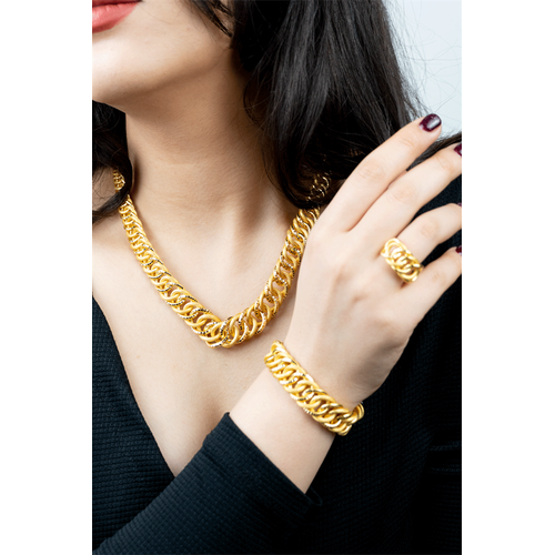 22 Ayar Altın Sık Halkalı Uzayyolu Set