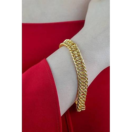 22 Ayar Altın Lazer Işıltılı Dallas Bileklik 15 gr