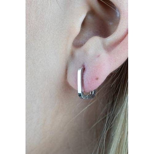 14 Ayar Beyaz Altın Mini Boy Küpe