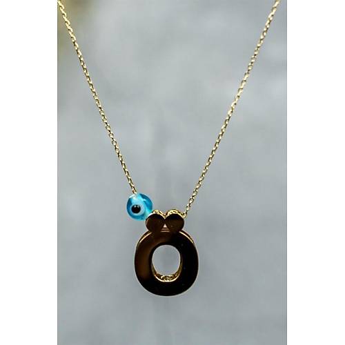 14 Ayar Altın İçi Doricalı Ö Harfli Kolye