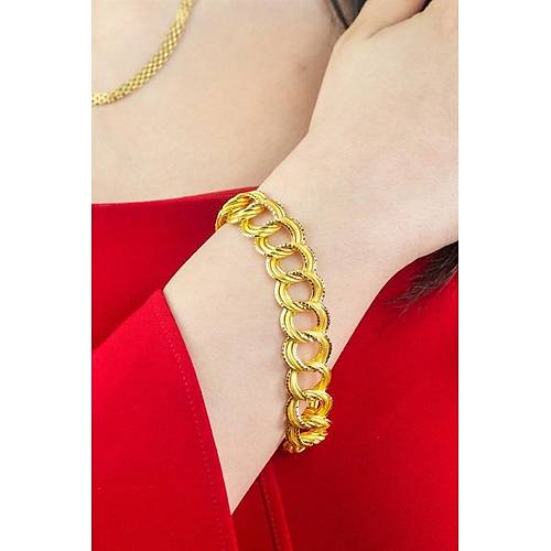 22 Ayar Altın Üç Halkalı Uzayyolu Bileklik 15 gr