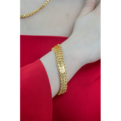 14 Ayar Baskı Reşat Dizme Altın Bileklik