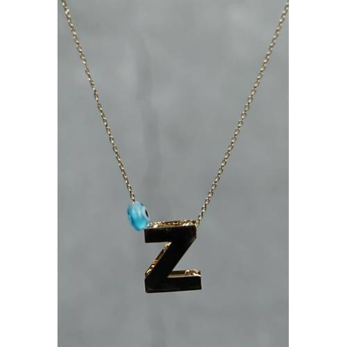 14 Ayar Altın İçi Doricalı Harf Kolye Z Harfi