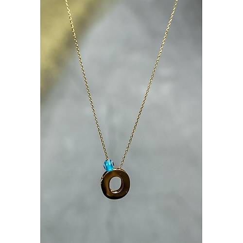 14 Ayar Altın İçi Doricalı Harf Kolye O Harfi