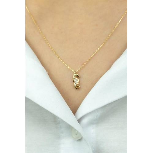 14 Ayar Altın Denizatı Minimal Kolye