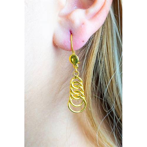 22 Ayar Altın Dallas Küpe Orta Boy