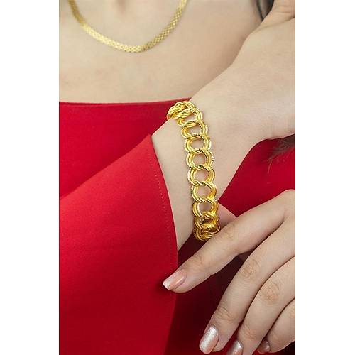 22 Ayar Altın Üç Halkalı Uzayyolu Bileklik 15 gr