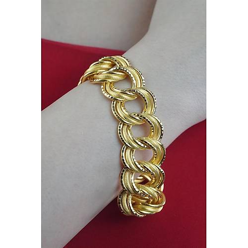 22 Ayar Altın Üç Halkalı Uzayyolu Bileklik 43 gr