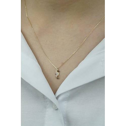 14 Ayar Altın Denizatı Minimal Kolye