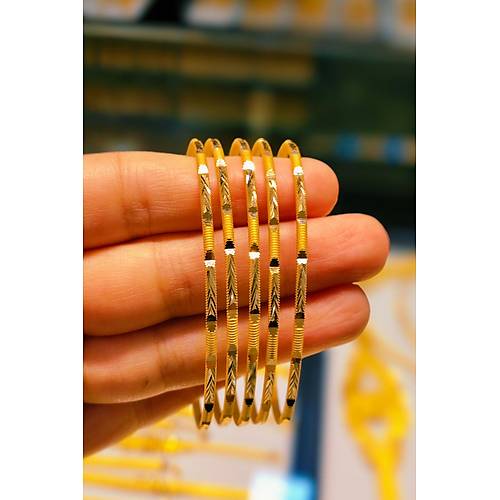 22 Ayar Yatırımlık İşçiliksiz Desenli Ajda Bilezik 10 gr