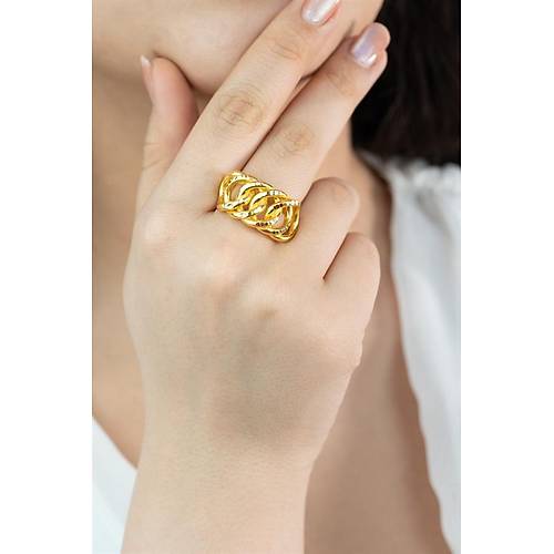 22 Ayar Altın Dallas Yüzük Kalın