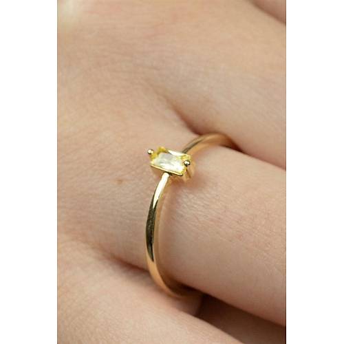 14 Ayar Altın Dikey Taşlı Eklem Yüzük Sarı