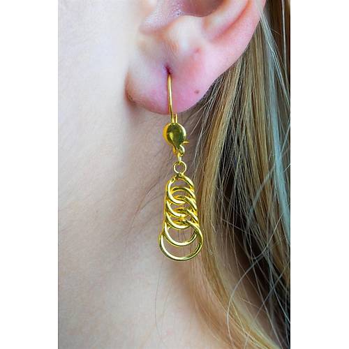 22 Ayar Altın Dallas Küpe Orta Boy