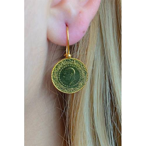 22 Ayar Altın Çeyrekli Küpe