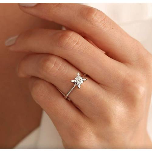 14 Ayar Alt�n 0.40 Ct Tek Ta� P�rlanta Y�z�k