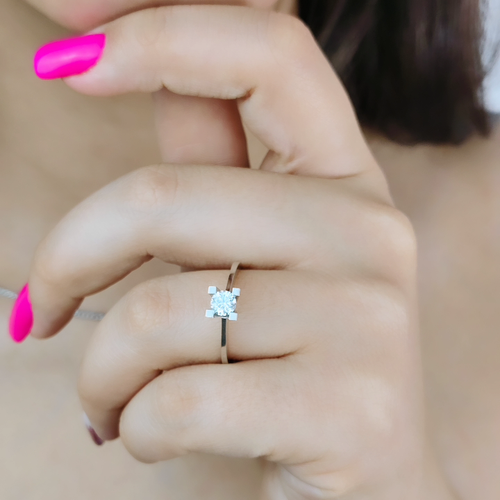 14 Ayar Alt�n 0.50 Ct Tek Ta� P�rlanta Y�z�k