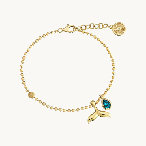 14 Ayar Altn Aqualis Cetas Bileklik Turkuaz