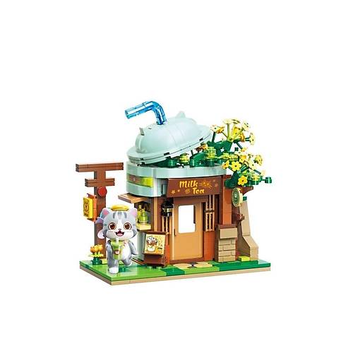 KP28021 Keeppley Lovely Street - Ash Cat Milk Tea Shop 411 Para Yapm Seti