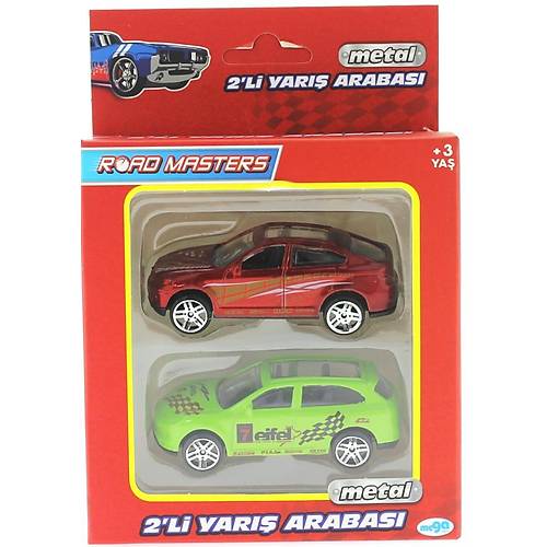 2'li Metal Yar�� Arabas� Seti K�rm�z� / Ye�il Ara�l�