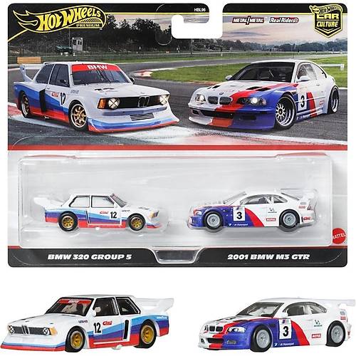 1:64 Hot Wheels Premium Car Culture 2'li Paket BMW 320 GROUP 5  & 2001 BMW M3 GTR HBL96 - JBK99
