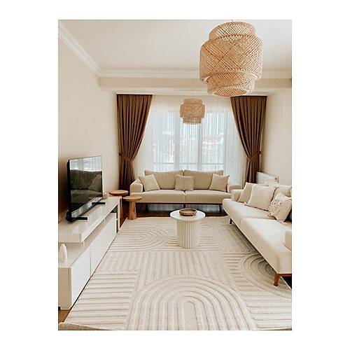 Quincey Bukleli Yumu�ak Pelu� Post Shaggy Krem �ocuk Odas� Oturma Odas� Salon Mutfak Hal�s�