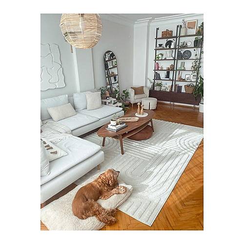 Quincey Bukleli Yumu�ak Pelu� Post Shaggy Krem �ocuk Odas� Oturma Odas� Salon Mutfak Hal�s�