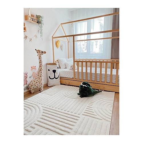 Quincey Bukleli Yumu�ak Pelu� Post Shaggy Krem �ocuk Odas� Oturma Odas� Salon Mutfak Hal�s�