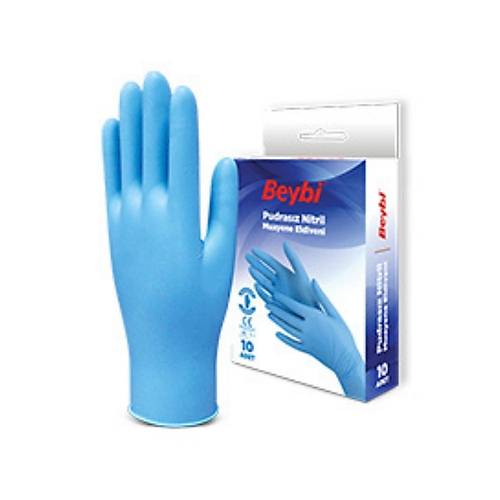 Pudras�z Mavi Nitril Muayene Eldiveni - 10'luk Kutu