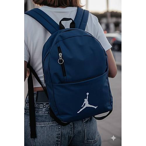 Unisex Baskl Su Geirmez Kuma 3 Blmeli Gnlk anta ok Amal Laptop Okul anta Lacivert