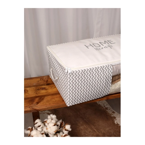 Ykanabilir Pamuklu Home Storage Yazl Gri Balk Srt izgili Gri Dzenleyici Hur