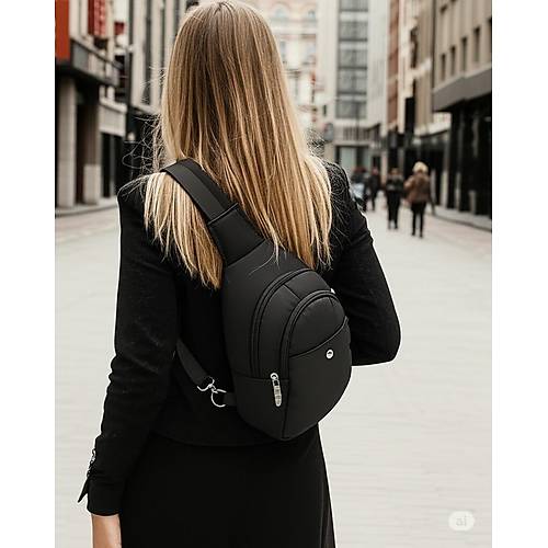 Siyah Kad�n S�rt Ve Omuz �antas� �ok Ama�l� �anta