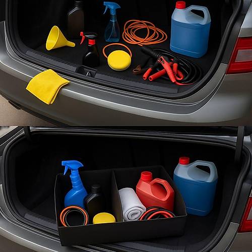 Mercedes Logo Bask�l� Katlanabilir Ara� Bagaj D�zenleyici Oto Bagaj �anta