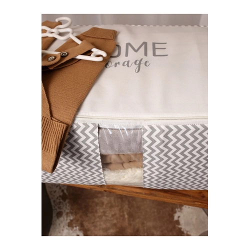 Ykanabilir Pamuklu Home Storage Yazl Gri Balk Srt izgili Gri Dzenleyici Hur