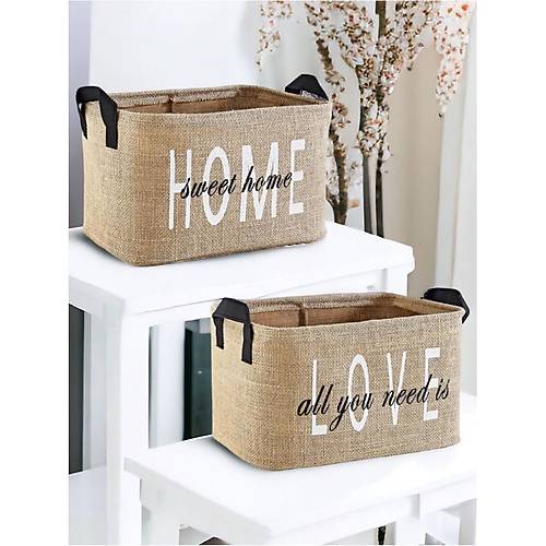 Home Love Baskl 2'li Jt Sepet Dolap Ii amar ocuk Odas Oyuncak Dzenleyici Katlanr Saklama Sepeti Mutfak Banyo Organizer