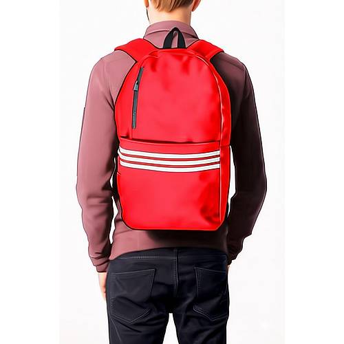 Unisex erit Baskl Su Geirmez Kuma 3 Blmeli Gnlk anta ok Amal Laptop Okul anta Krmz