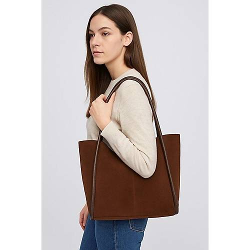 Kahverengi Shooper Set Kadn Omuz antas