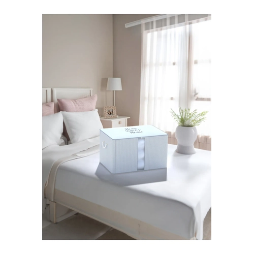 Ykanabilir Pamuklu Home Sweet Home Yazl Bej Dikey izgili Byk Hur
