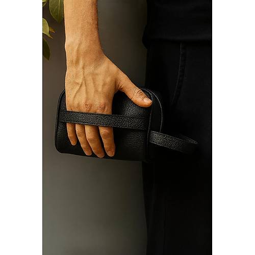 �ift Kulplu Deri G�r�n�ml� Erkek El �antas� Lacivert