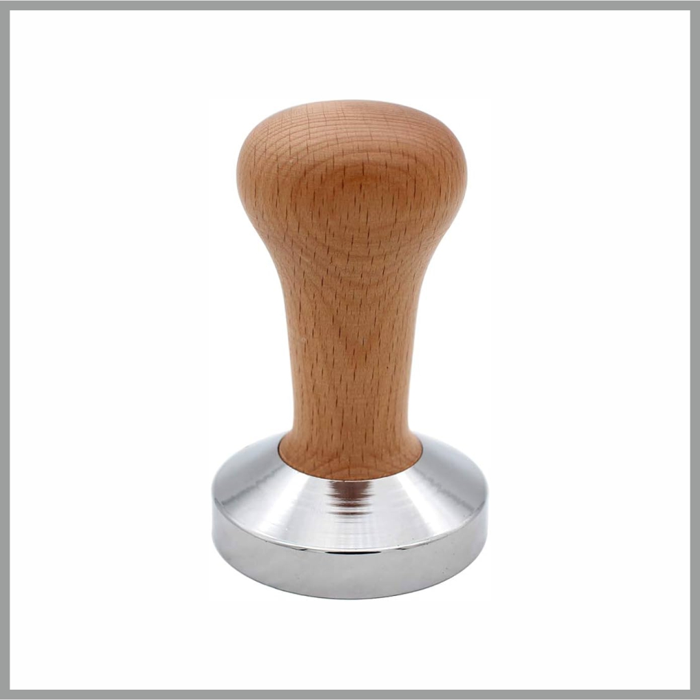 Ahşap Saplı Kahve Tamper 51 mm Çelik Taban