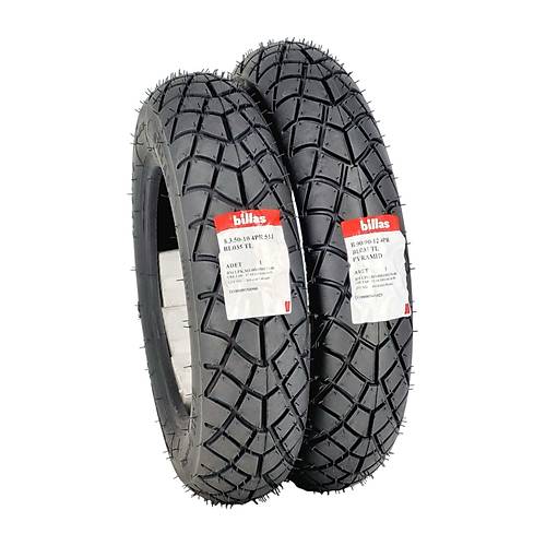350-10 VE 90/90-12 TAKIM TL (TUBELESS - DUBLEKS)