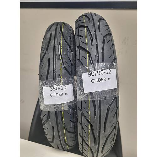 Tdt Tyres Rks Spontini Lastik Set 350-10glider Ve 90/90-12 Glider Dubleks Set Glider10