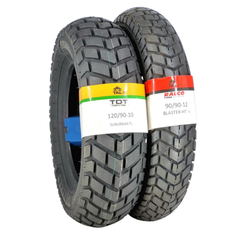 TDT TYRES 120/90-10 VE 90/90-12 TL (TUBELESS - DUBLEKS) LASTK TAKIMI