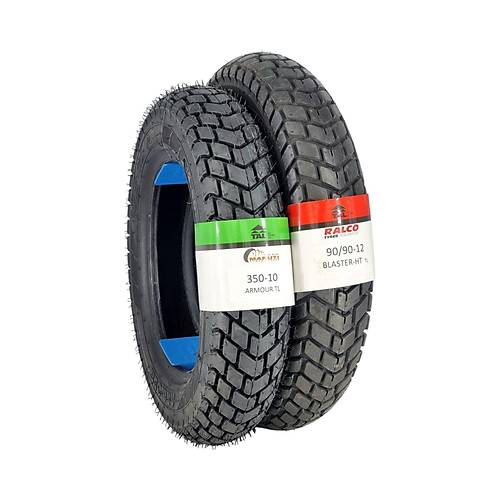 350-10 Ve 90/90-12 Klk Desen Takm Tl Tubeless - Dubleks