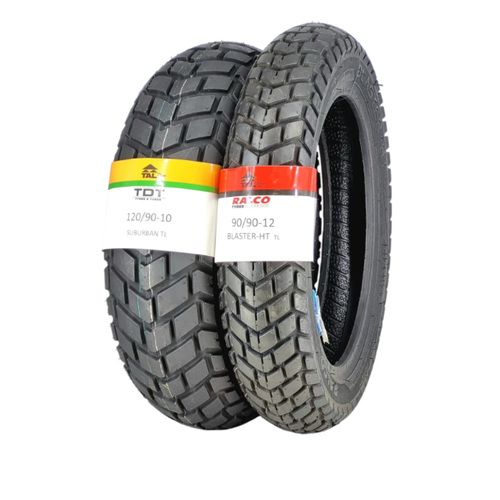 TDT TYRES 120/90-10 VE 90/90-12 TL (TUBELESS - DUBLEKS) LASTK TAKIMI