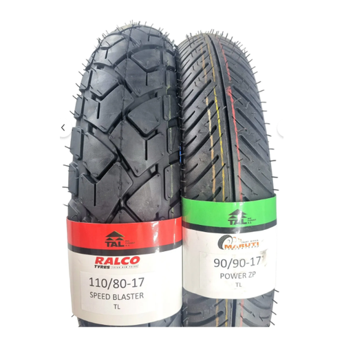 Bajaj Pulsar, Boxer, TVS Raider, RKS Titanic, Falcon Mexico, Aprilia RS4, Arora AR, MT 110/80-17 TL ve 90/90-17 TL Dubleks Lastik Set