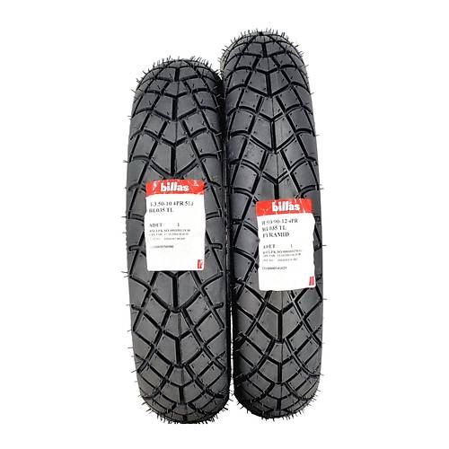 350-10 VE 90/90-12 TAKIM TL (TUBELESS - DUBLEKS)
