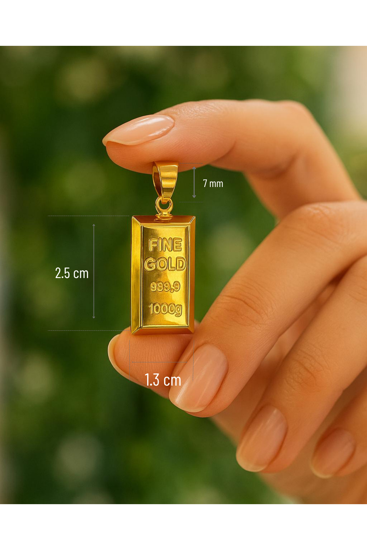 3.20 gr (GRAM) Külçe Kolye Ucu 14 Ayar Altın