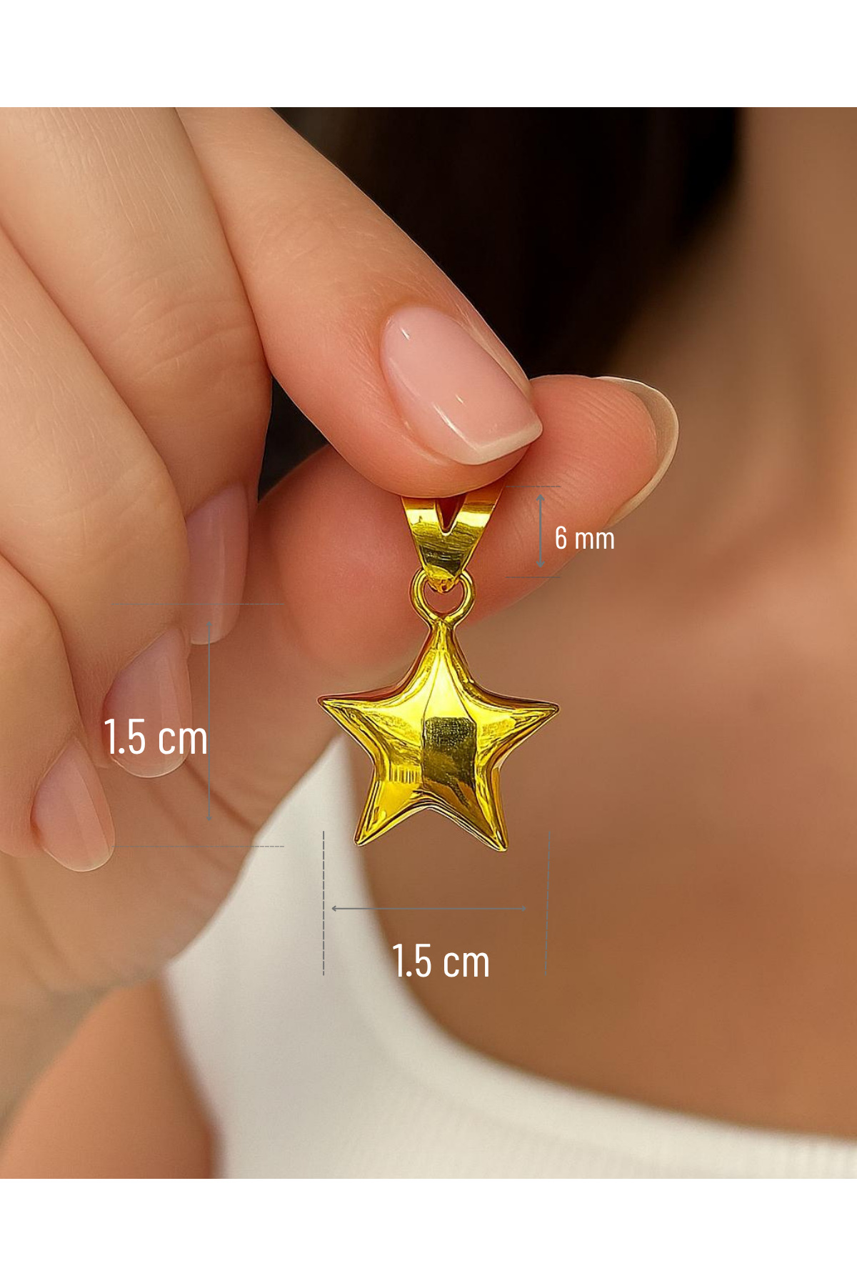 1.60 gr (GRAM) Yıldız Kolye Ucu 22 Ayar Altın