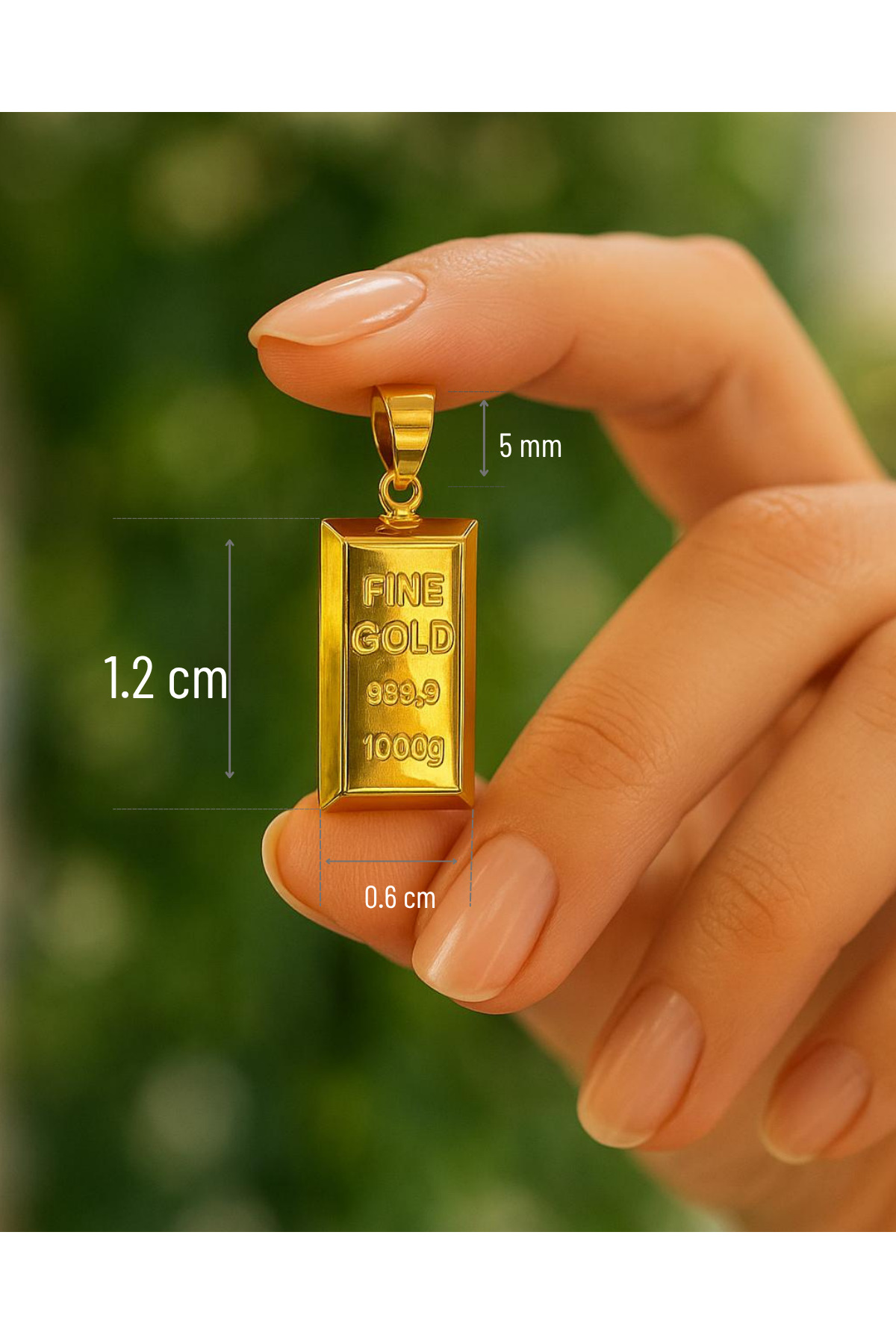 0.80 gr (GRAM) Külçe Kolye Ucu 14 Ayar Altın