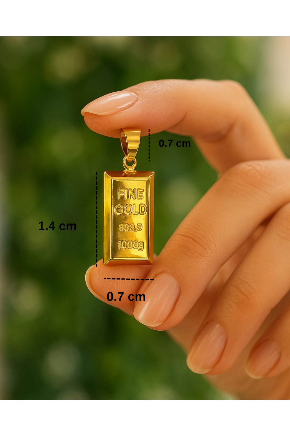 1.50 gr (GRAM) Külçe Kolye Ucu 22 Ayar Altın